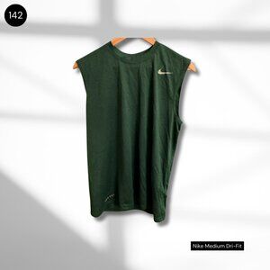 Nike Dri-FIT Sleeveless Shirt | Medium | Forest Green Athletic Top